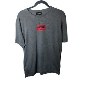 Givenchy Paris Mens Red Logo Patch T-Shirt Grey Cotton XL Crew Neck Tee